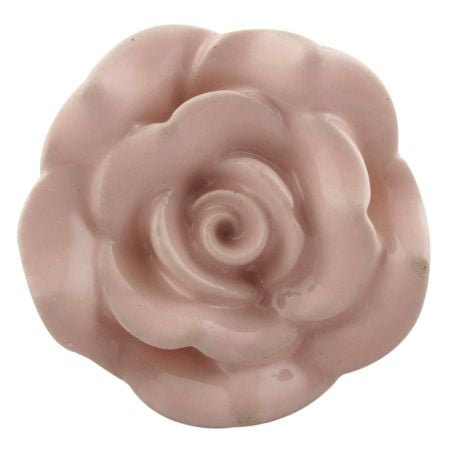 Baby Pink Rose Ceramic Flower Wardrobe Knobs Online